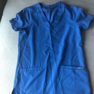 Figs ceil blue scrub top XXS